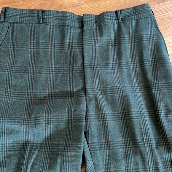 Vintage 60s BRENT Plaid Cuffed Trousers/Pants - Picture 3 of 8